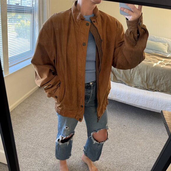 Vintage Members Only Leather Bomber Jacket Size XLT - Picture 2 of 11